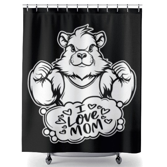 Guinea Pig Cavy I Love Mom Shower Curtains