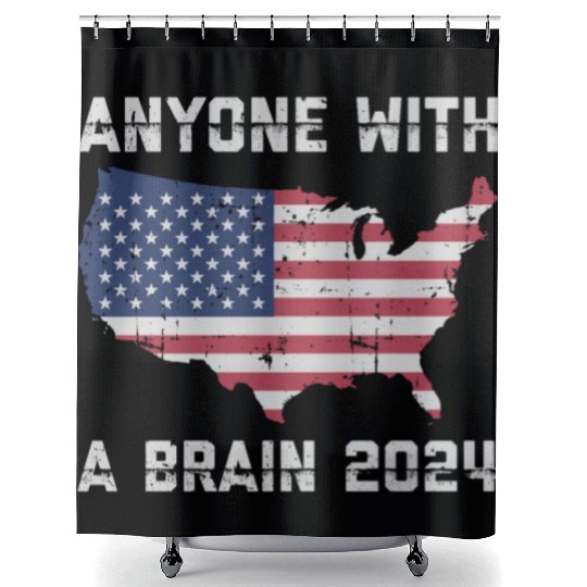 2024 Brain Vote Democracy Anti-Trump Shower Curtains