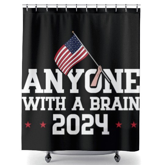 2024 Brain Vote Democracy Anti-Trump Shower Curtains