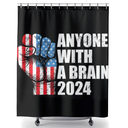 2024 Brain Vote Democracy Anti-Trump Shower Curtains