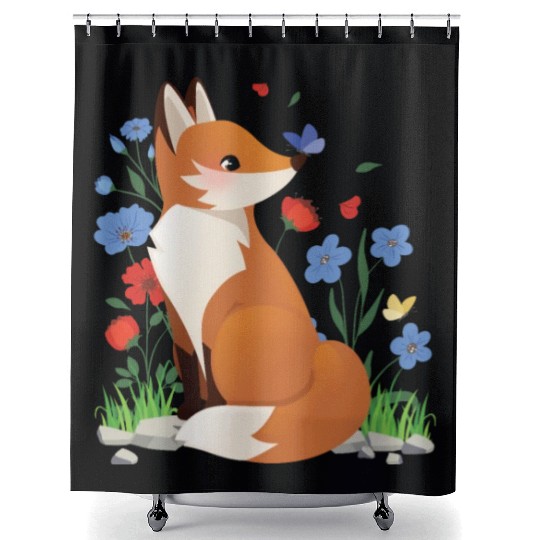 Fox Cottagecore Naturecore Children Shower Curtains