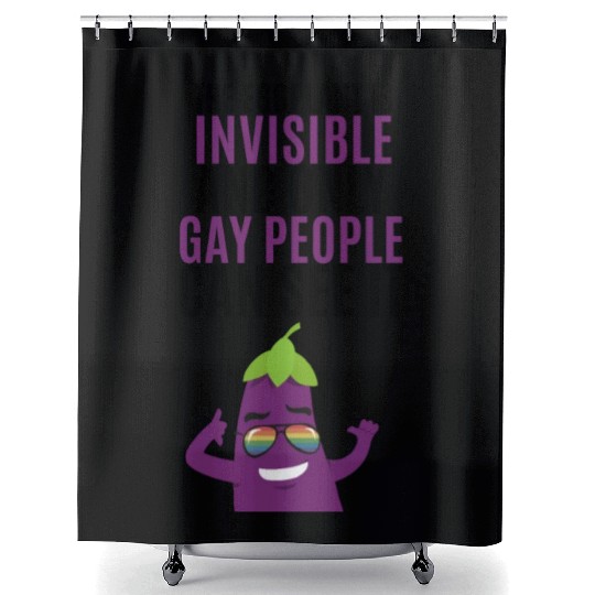 Invisible eggplant Shower Curtains for your gay friend