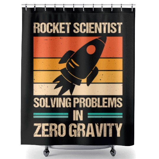 Rocket Scientist Retro Zero Gravity Vintage Shower Curtains