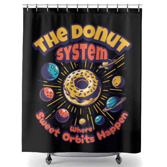 Donut Solar System Shower Curtains