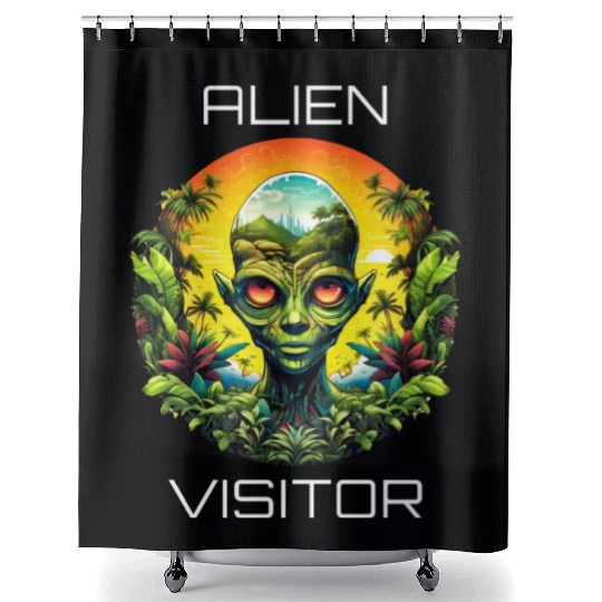 Alien Visitor Shower Curtains