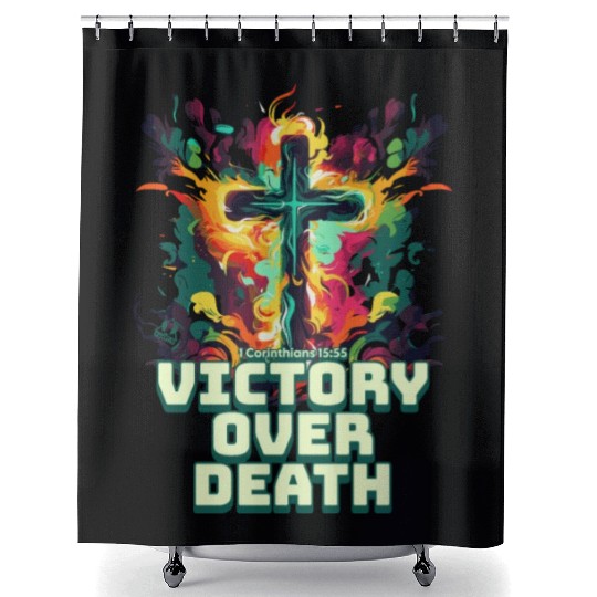 VICTORY OVER DEATH Easter Design Shower Curtains