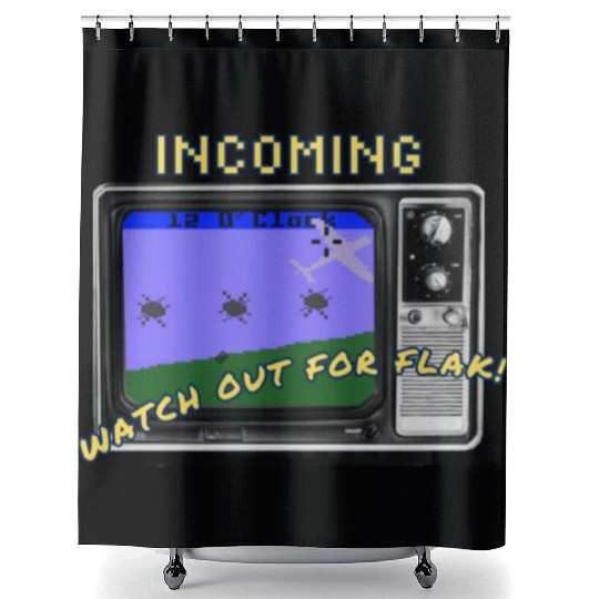 B17 Bomber Video Game Design - Watch Out for Flak! Shower Curtains