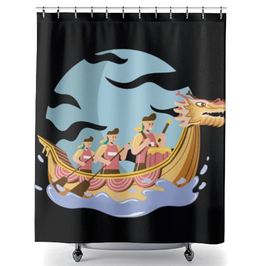 Chinese Dragon Boat Dragon Boat Racer Gift Shower Curtains