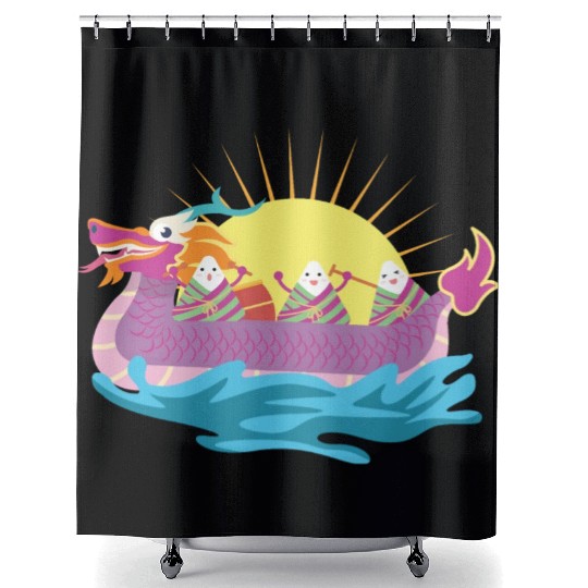 Chinese Dragon Boat Chinese Gift Shower Curtains