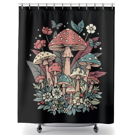 Mushroom Cottagecore Naturecore Shower Curtains