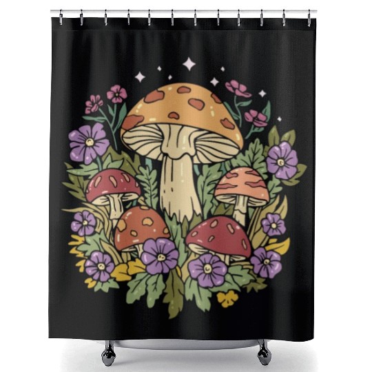 Mushroom Cottagecore Naturecore Shower Curtains