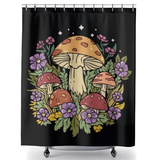 Mushroom Cottagecore Naturecore Shower Curtains