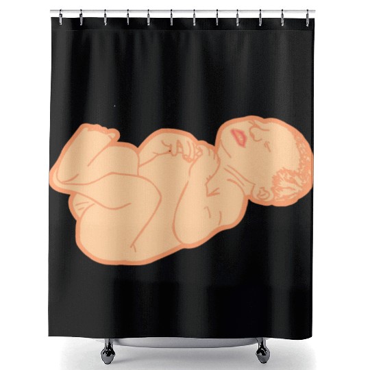 Newborn baby white skin color Shower Curtains