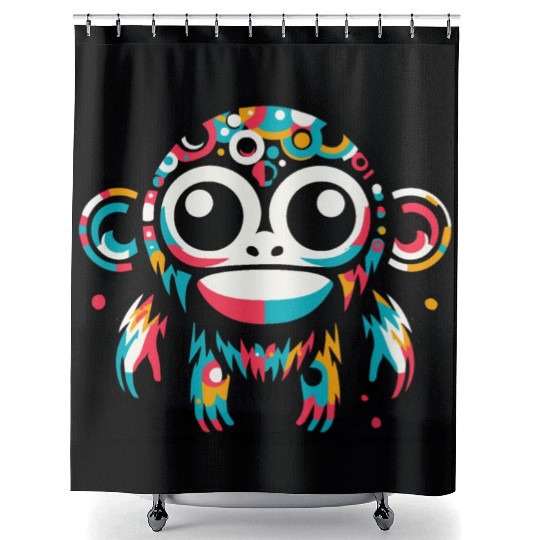 Chromatic Chimp: A Spectrum of Wonder Shower Curtains