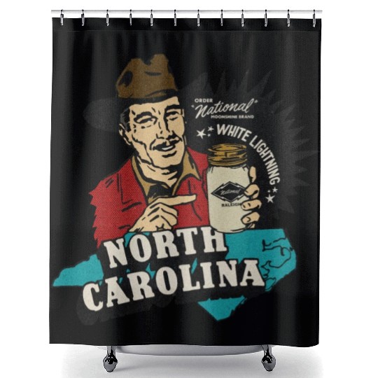 Vintage Raleigh NC Moonshine Shower Curtains