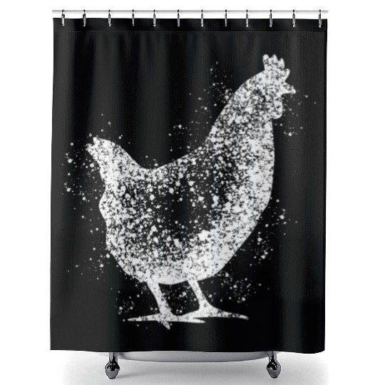 Chicken Farm Poultry Farmer Chickens Shower Curtains