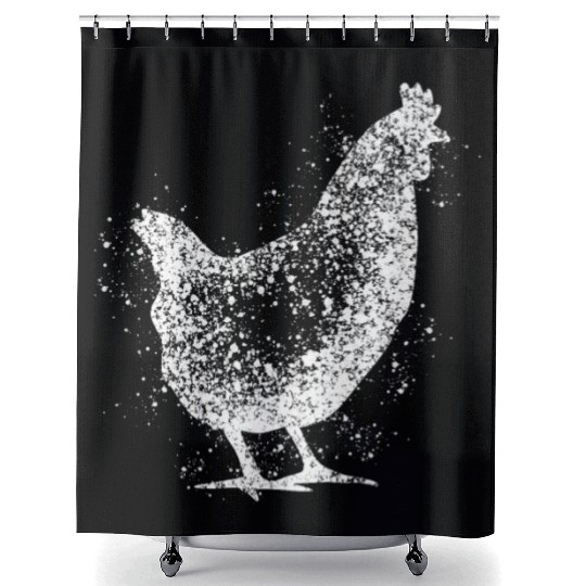 Chicken Farm Poultry Farmer Chickens Shower Curtains