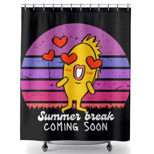 Happy fish Summer break coming soon toddler Shower Curtains