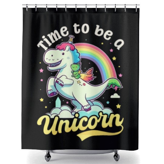 Unicorn Time To Be Unicorn Shower Curtains