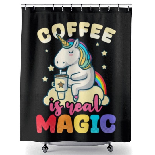 Unicorn Coffee Is Real Magic Shower Curtains