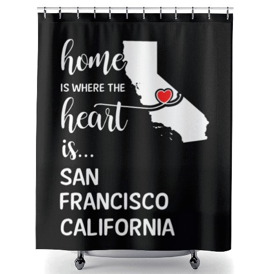 San Francisco County Is Where My Heart Is Cool Gif Shower Curtains