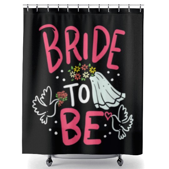 Bride To Be Engagement Marriage Bachelorette Party Shower Curtains