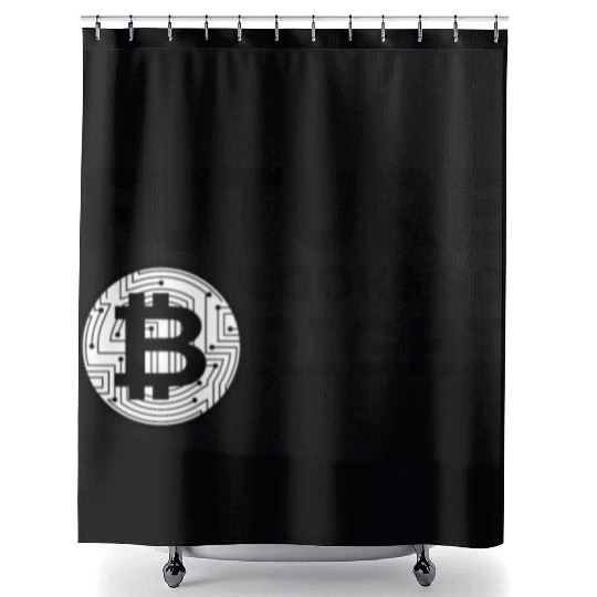 Bitcoin - Future Looks So Bright - Black Font Shower Curtains