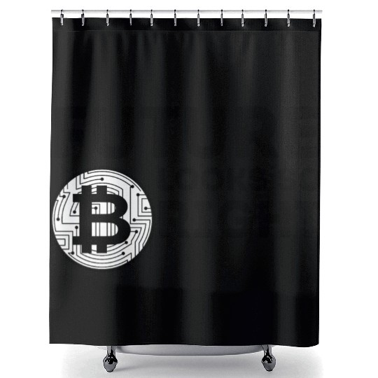Bitcoin - Future Looks So Bright - Black Font Shower Curtains