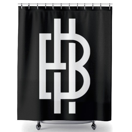 Bitcoin logo White Shower Curtains