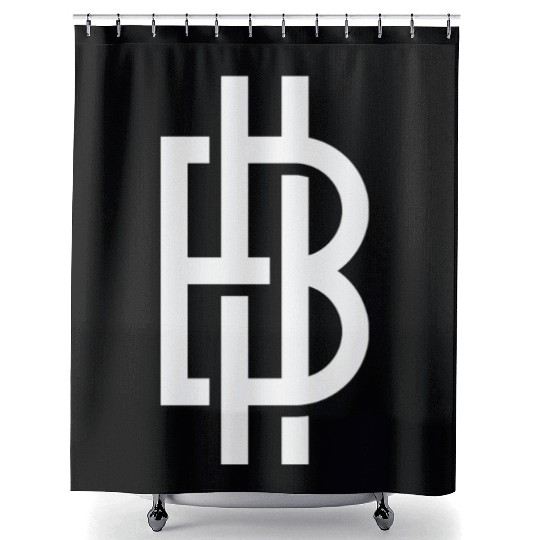 Bitcoin logo White Shower Curtains