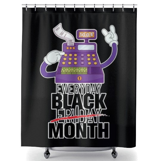 Everyday Black Friday Month Shower Curtains