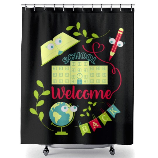 Welcoming banner Back To School pupils & teachers! Shower Curtains