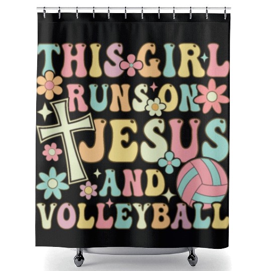 Volleyball Girl Shower Curtains