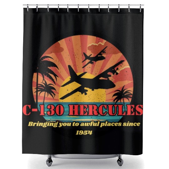 Bringing you to awful places - C-130 Hercules Shower Curtains