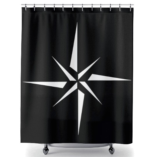Nautical star. Compass rose, cardinal directions Shower Curtains