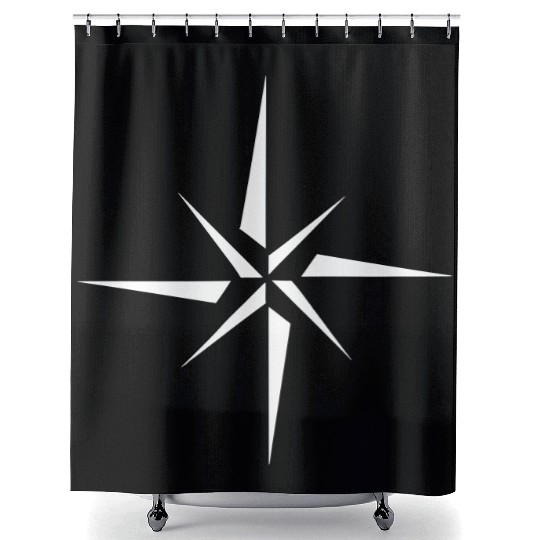 Nautical star. Compass rose, cardinal directions Shower Curtains