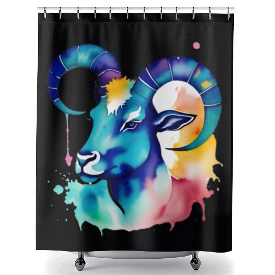 Color splash zodiac: Capricorn Shower Curtains