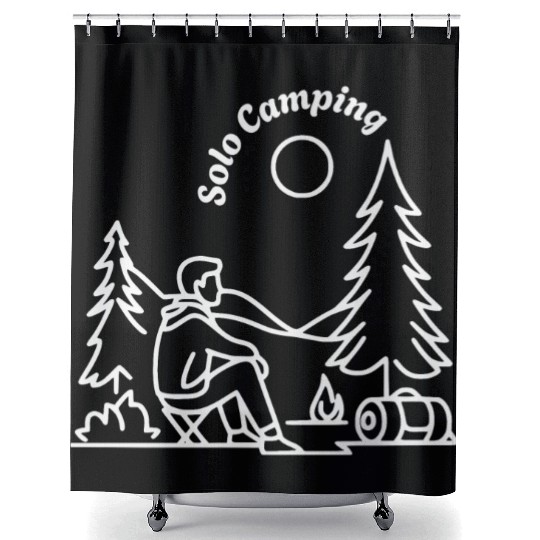 Solo Camper Camping Alone Shower Curtains