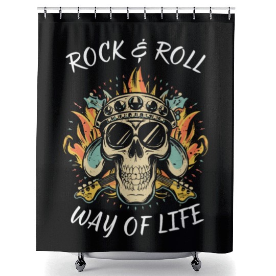 Rock and Roll Skull Shower Curtains