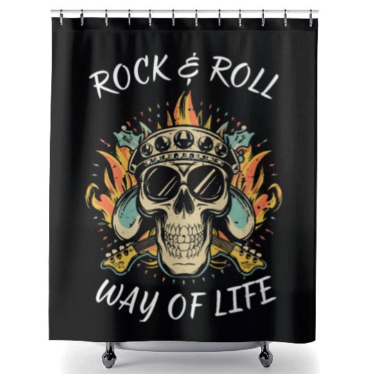 Rock and Roll Skull Shower Curtains