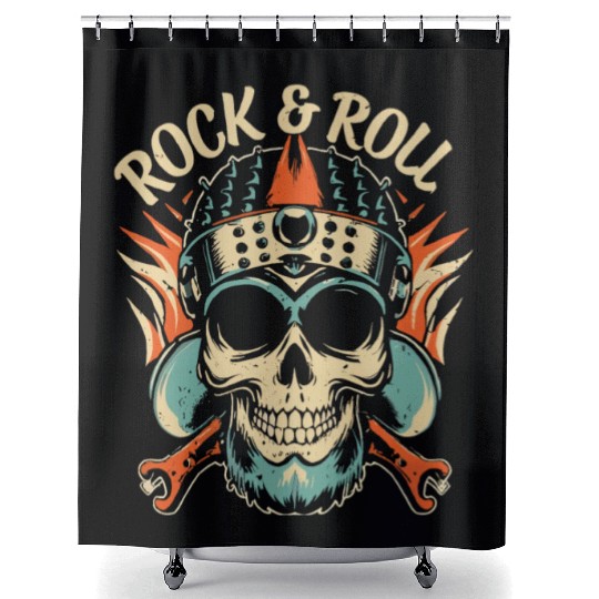 Rock and Roll Skull Shower Curtains