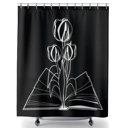 Book Books Tulip Flower Flowers Tulips Shower Curtains