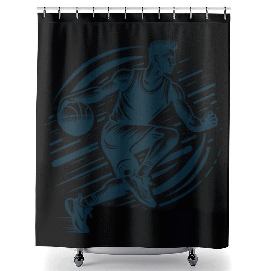 Basketball Player Icon Shower Curtains