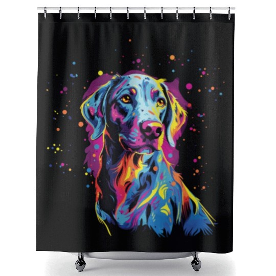 Watercolor Colorful Louisiana Catahoula Shower Curtains