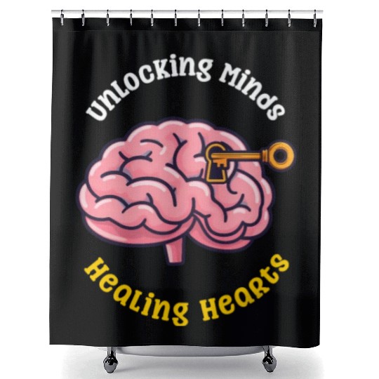 Psychologist Unlocking Minds Healing Hearts Shower Curtains