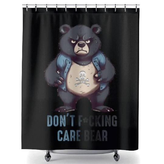 Don't F*cking Care Bear Shower Curtains
