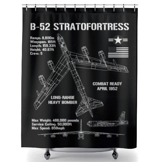B-52 Stratofortress Specs Military Aircraft B52 Shower Curtains