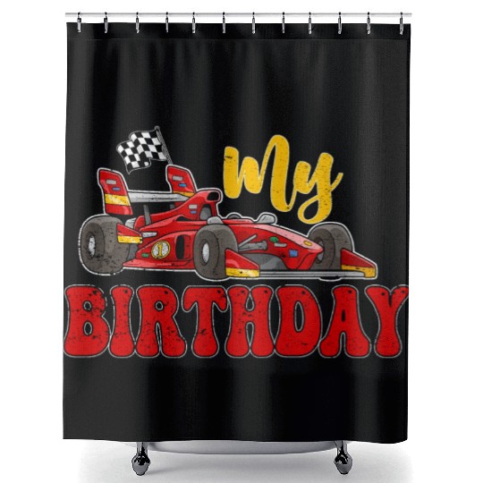 Fun My Birthday Race Car Boys Girls Youth Men.. Shower Curtains
