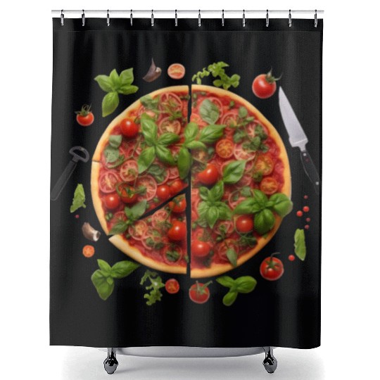 Pizza Garden Harvesting Green Thumb Shower Curtains
