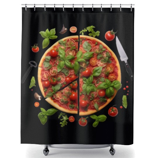 Pizza Garden Harvesting Green Thumb Shower Curtains